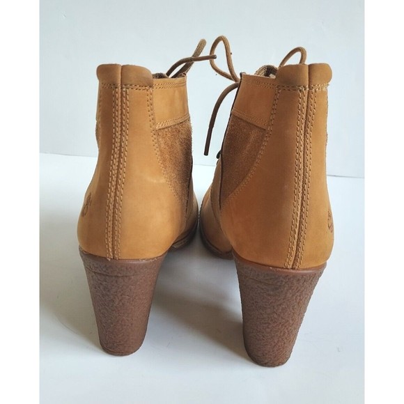 Ladies Timberland Nubuck Tan Glancy Laced Up Field Boots Size 6.5 Style A199F - Picture 5 of 10